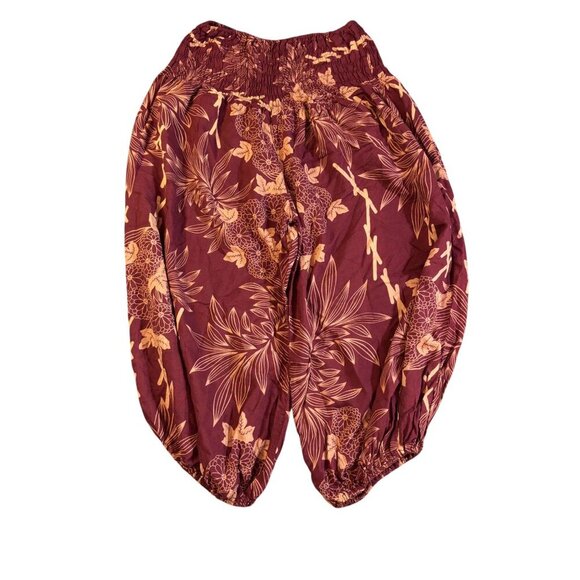 Bohemian Floral Printed Womens Harem Pants With Elastic Waist & Cuffs Made In Th - Picture 6 of 6